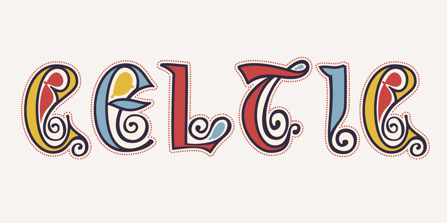 Beispiel einer Celtic Spiral Regular-Schriftart